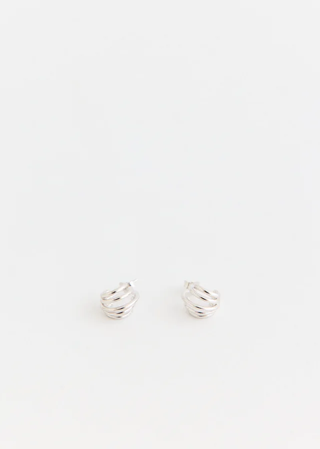 Incu Collection Layered Hoops Silver Earrings in Metallic from Incu, photo 1 of 1