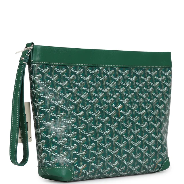 Goyard Goyardine Canvas Green Conti Pouch Palladium Hardware in Green Canvas from Madison Avenue Couture, photo 2 of 2