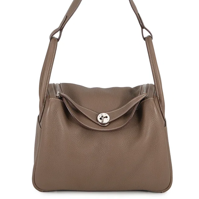 Hermès Lindy Etoupe Taurillon Clemence Size 30 in Taupe Clemence leather from GALLERY RARE