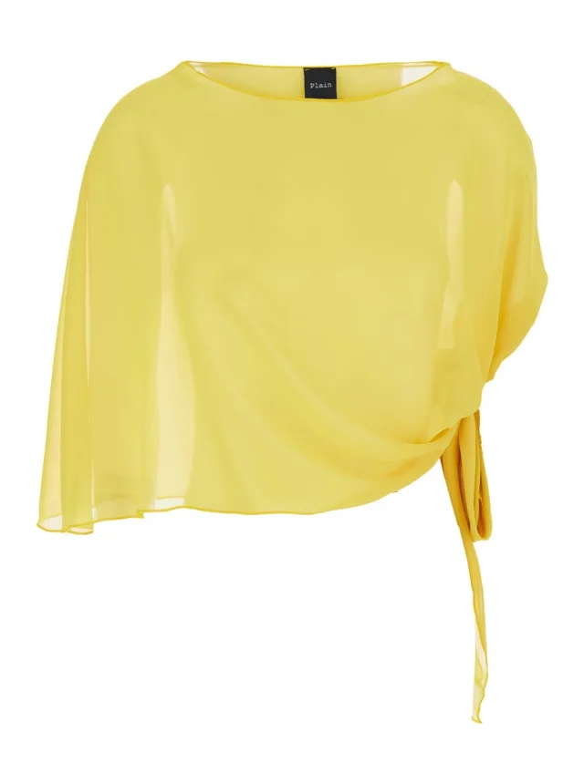 Leplain Yellow Stole with side knot in Tech Fabric Woman in Yellow, image 1 of 1 from Gaudenzi Boutique