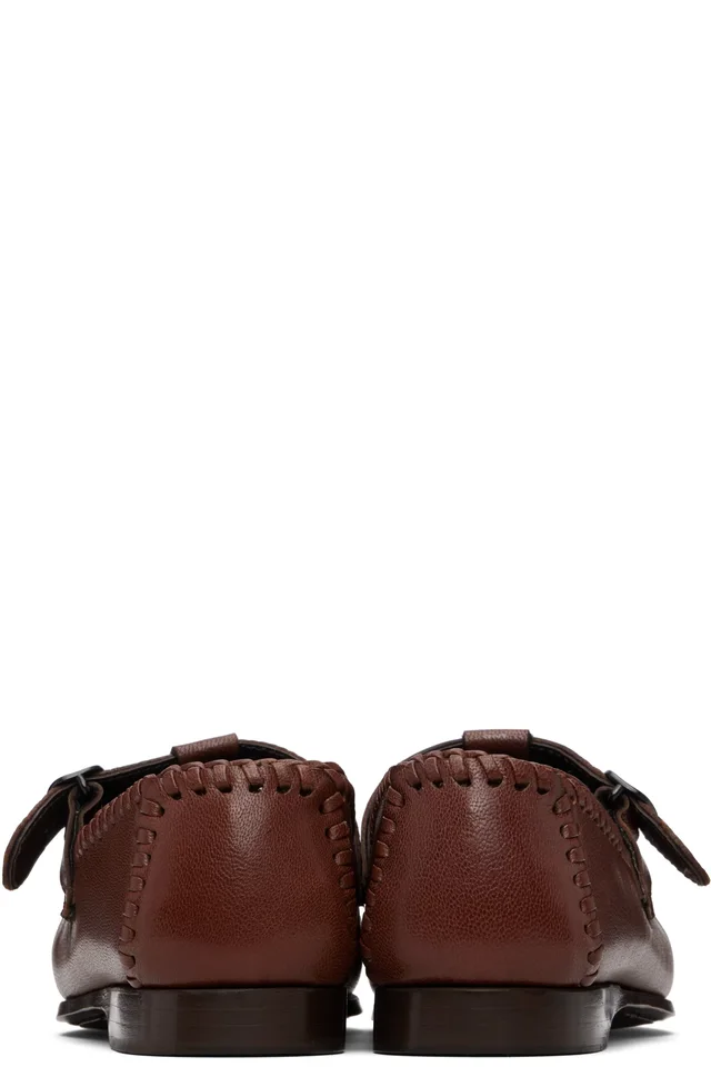 HEREU Brown Alcover Supple Shiny Loafers, photo 2 of 5 from SSENSE