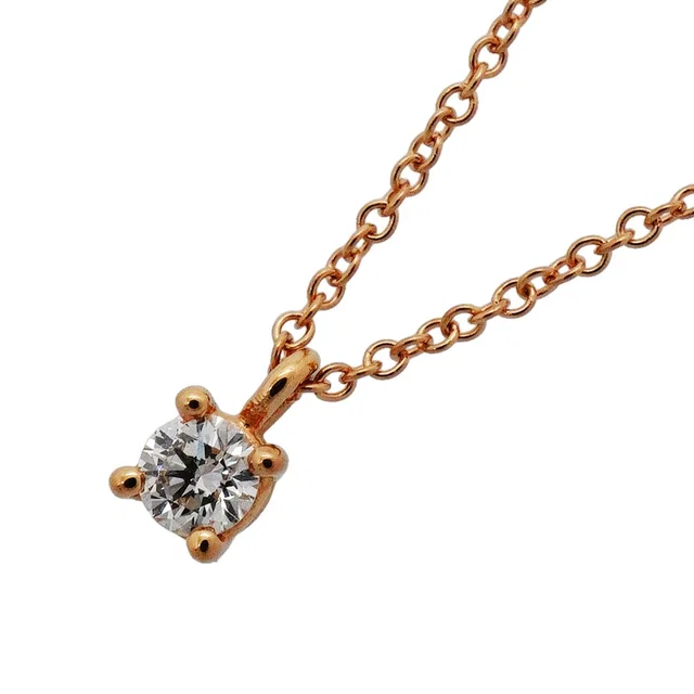 Tiffany & Co. Necklace Solitaire Pink Gold Diamond in Pink from The Reluxe