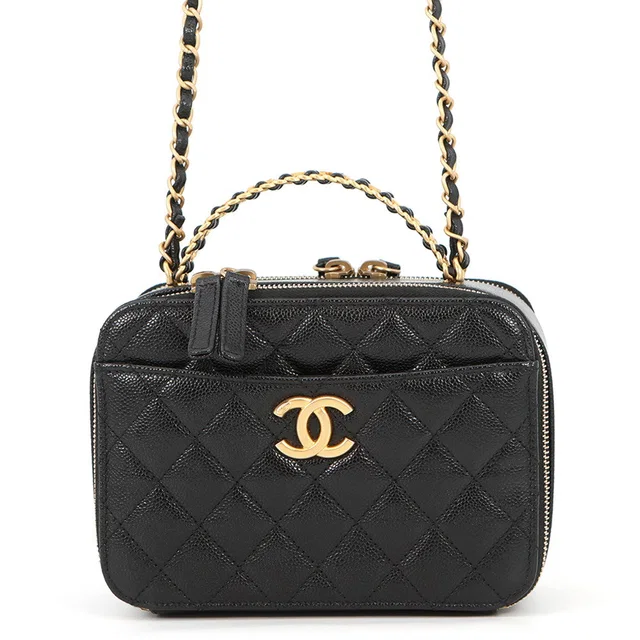 Chanel Matelasse Vanity Top Handle BlackAS3221 Caviar Leather in Caviar leather from GALLERY RARE