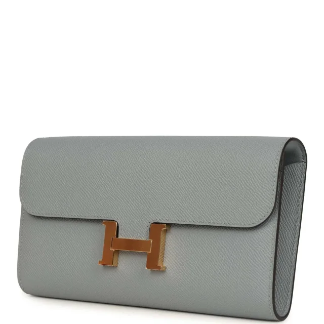 Hermès Constance Wallet To Go Gris Pantin Epsom Gold Hardware in Grey Epsom leather from Madison Avenue Couture, photo 5 of 10