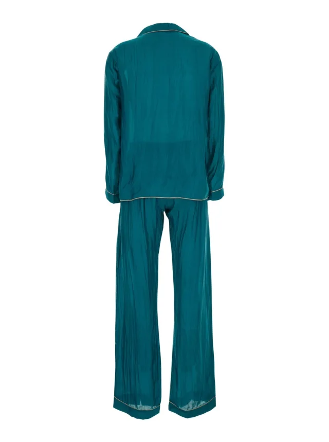 THE ROSE IBIZA Blue Suit with shirt and Pants in silk blend Woman in Blue, photo 3 of 6 from Gaudenzi Boutique