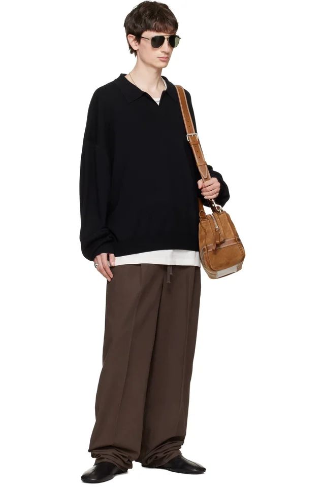 Fear of God ESSENTIALS Black Signature 90s Knit Polo, photo 4 of 4 from SSENSE