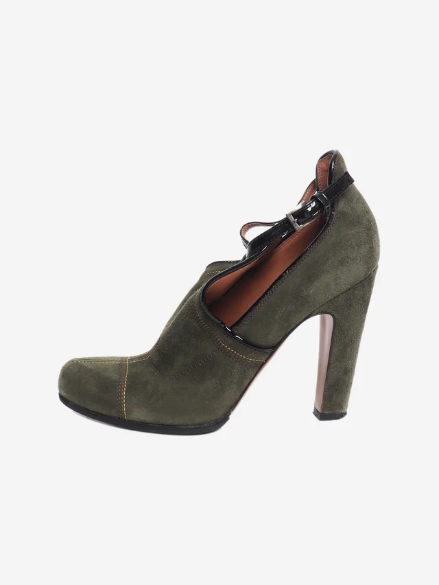 Alaïa Green suede heels - size EU 35.5 (UK 2.5) in Green Suede from Sign of the Times