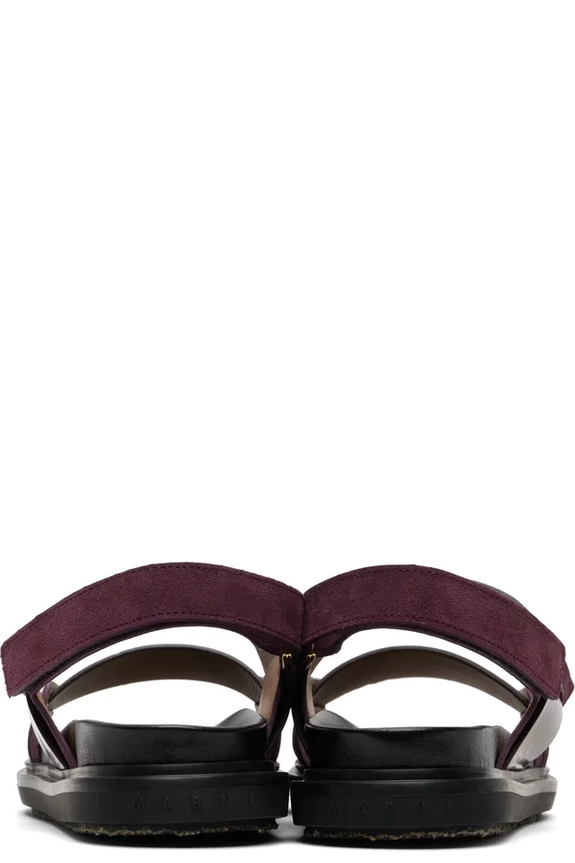 Marni Brown & Burgundy Fussbett Sandals, photo 2 of 2 from SSENSE