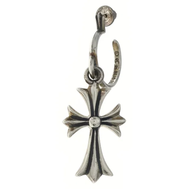 Chrome Hearts Tiny CH Cross Hoop Earrings Silver in Silver from The Reluxe
