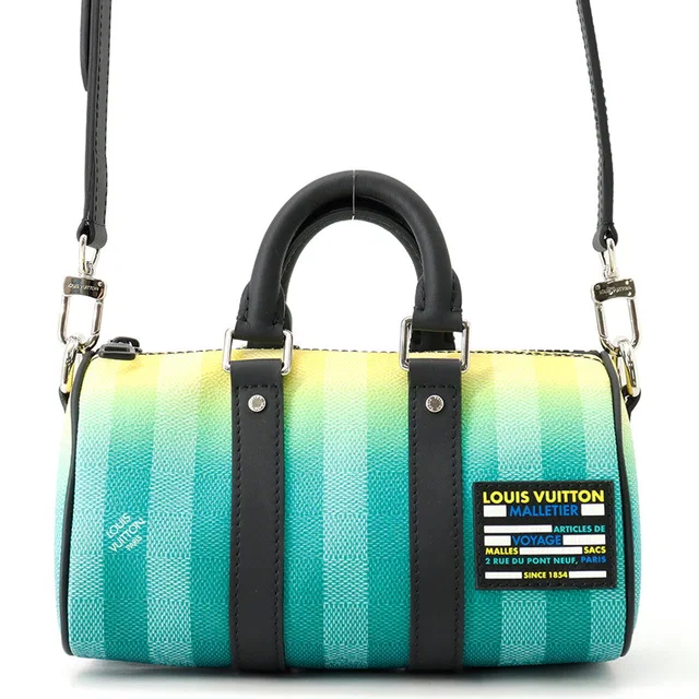 Louis Vuitton Keepall Green/YellowM59949 Damier stripe Size XS in Green from GALLERY RARE