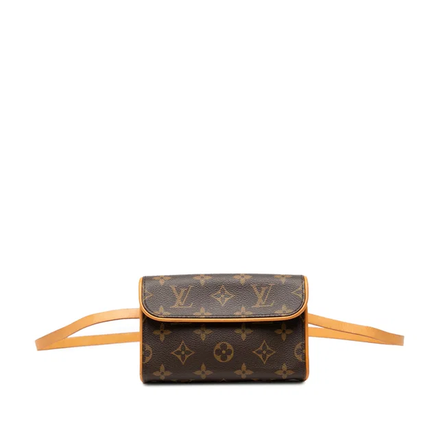 Brown Louis Vuitton Monogram Pochette Florentine Belt Bag in Brown Coated canvas from Designer Revival