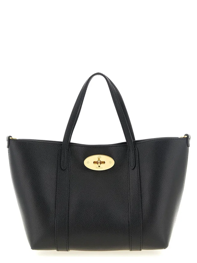 Mulberry Bayswater Tote Bag — Black Hammered Calf Leather in Black Calfskin from HEWI
