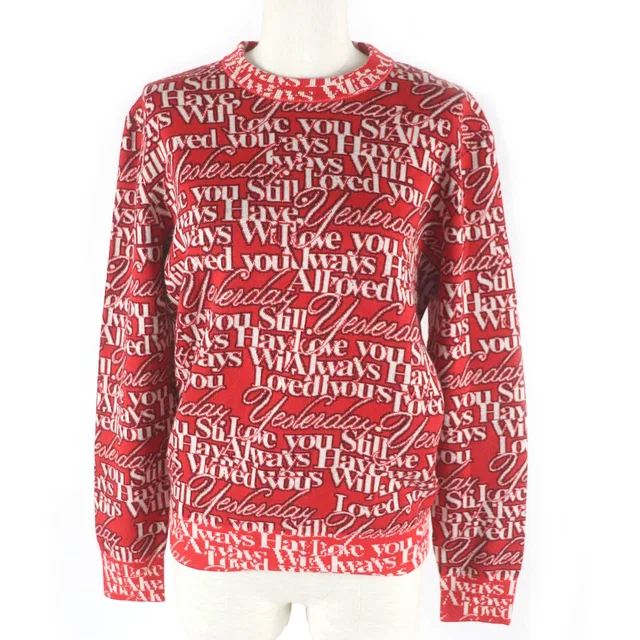Balenciaga Red Print Knit Sweater XS in Red Canvas from LuxUness