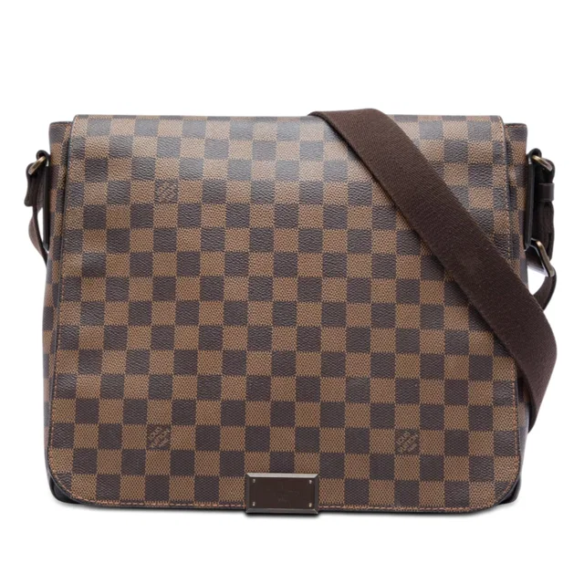 Brown Louis Vuitton Damier Ebene District MM Crossbody Bag in Brown Canvas from Designer Revival