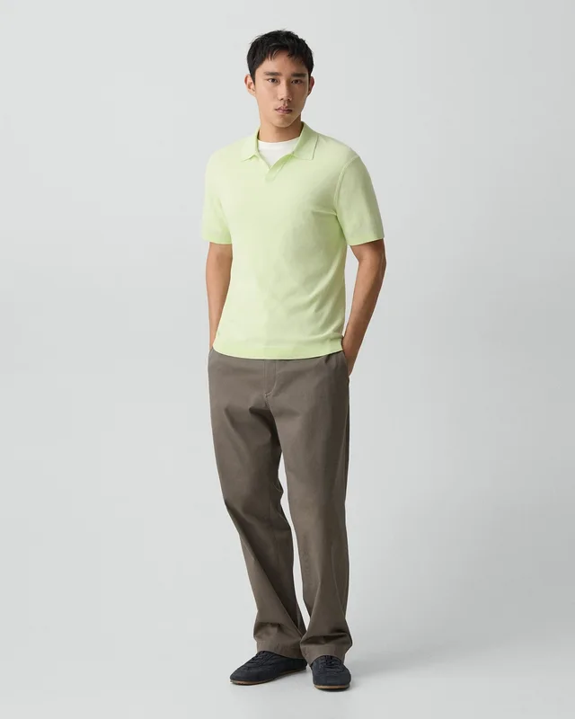 Theory Brenan Polo Shirt in Light Bilen in FADED LIME 62% Viscose, 38% Polyester; Exclusive Of Elastic, photo 5 of 14 from Theory