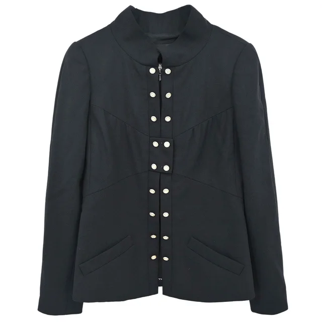 Chanel 2007 Zip Up Jacket Black #36 in Black Nylon from AMORE Vintage Tokyo