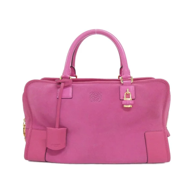 Loewe Amazona 36cm bag in PINK / GOLD metal fittings suede/leather from KOMEHYO