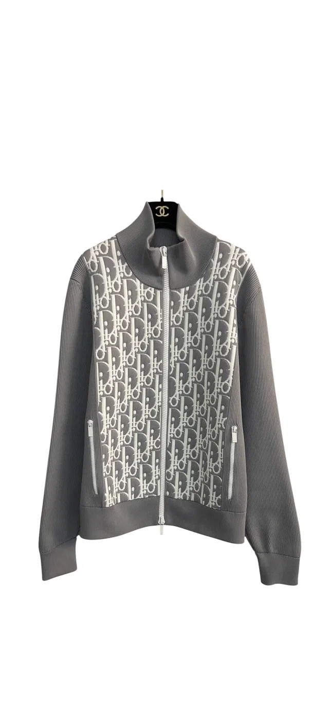 Dior Oblique Technical Jacket Grey/White Sz M in White from Luxury Promise