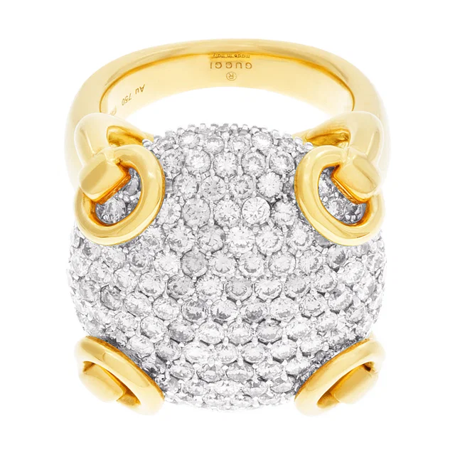 Gucci Horsebit diamond cocktail ring in 18k in Yellow Gold from Gray And Sons