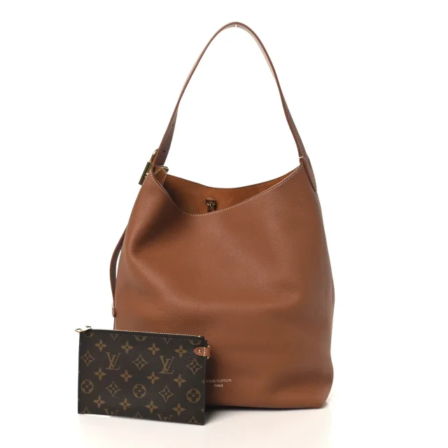 Louis Vuitton Grained Calfskin Low Key Hobo MM Cognac in Brown Caviar leather from FASHIONPHILE, photo 2 of 13