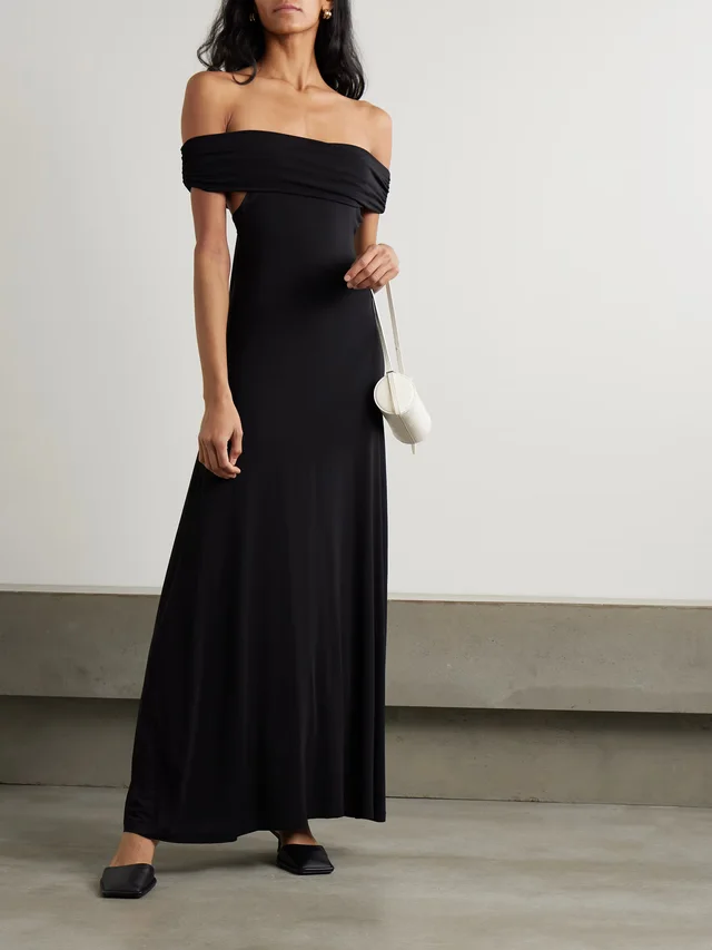 FAITHFULL Sofie off-the-shoulder stretch-jersey maxi dress in Black, photo 2 of 2 from NET-A-PORTER (Canada)