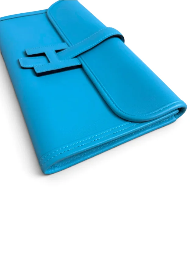 Hermès Bleu Saint Cyr Swift Jige Elan Clutch 29 in Blue Swift leather from Season 2 Consign, photo 4 of 6