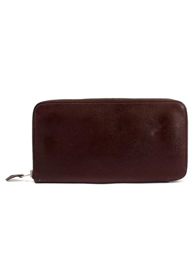 Hermès Chocolate Brown Leather Azap Long Wallet in Brown Leather from HEWI