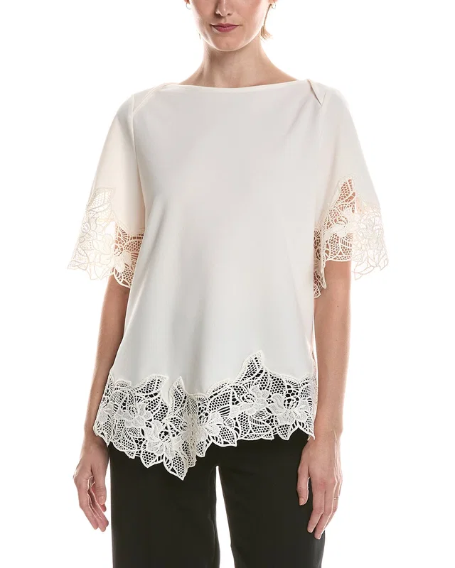 Anne Klein Embroidered Solid Top, image 1 of 1 from Rue La La