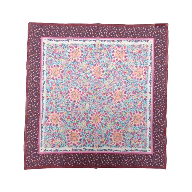 Louis Vuitton Carre Flower Scarf in FUCHSIA silk from KOMEHYO