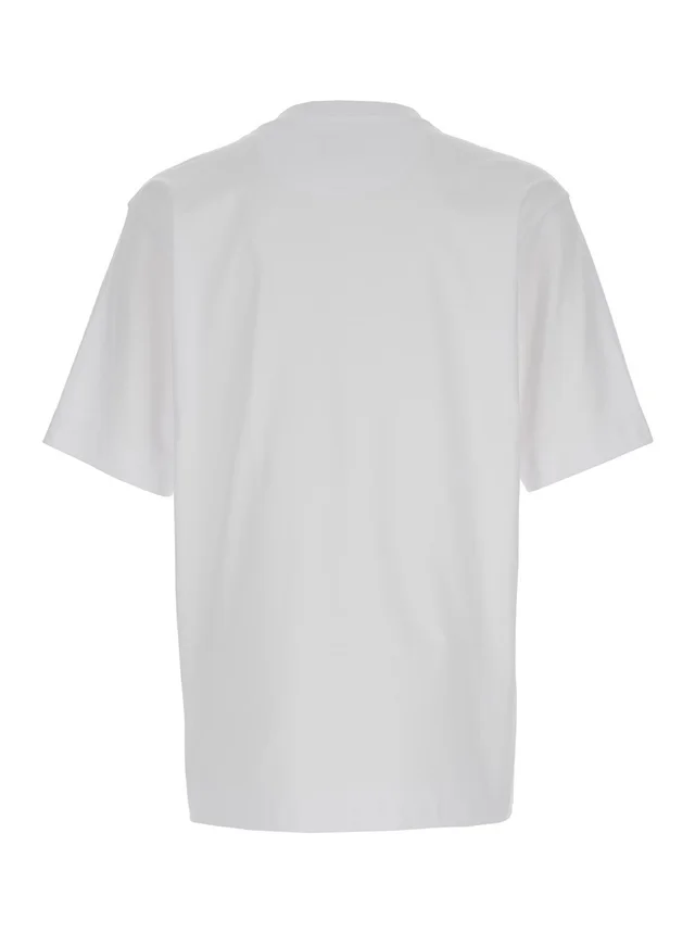 Fendi White Crew Neck T-Shirt with FF Plate on the Front in Cotton for Men in White 100% Cotton, photo 3 of 4 from Gaudenzi Boutique
