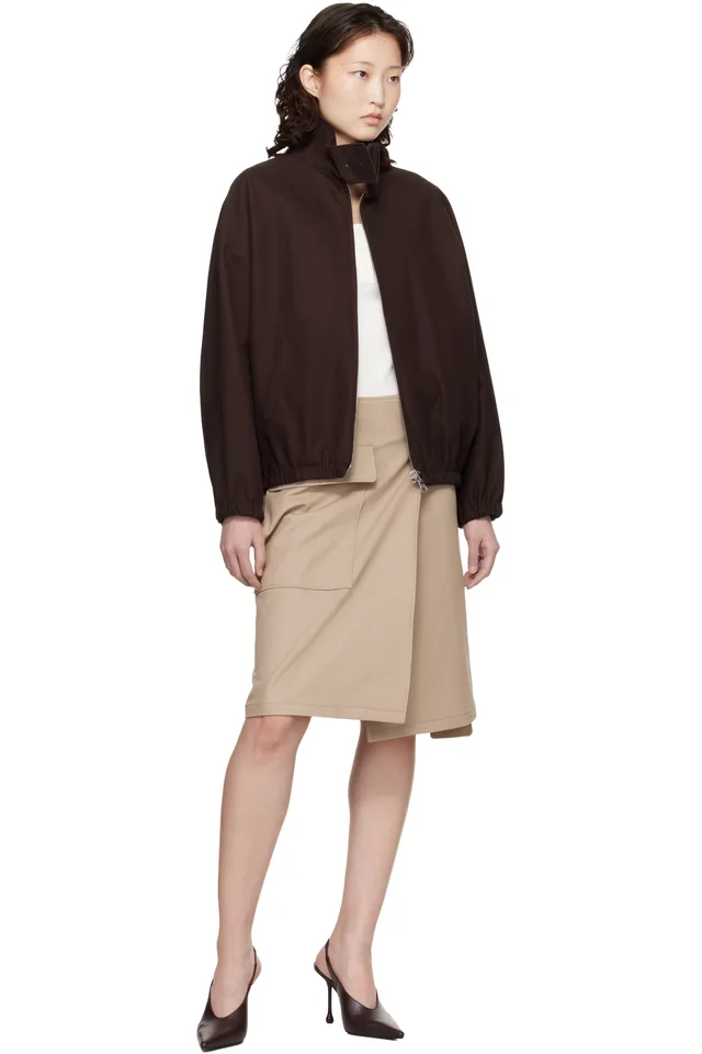 Courrèges Beige Utility Buckle Cotton Midi Skirt, photo 4 of 4 from SSENSE