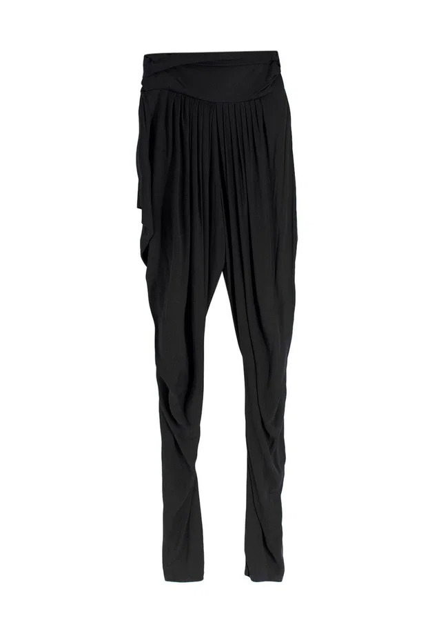 Alexander McQueen Black Silk Blend Harem Pants in Black Silk from HEWI