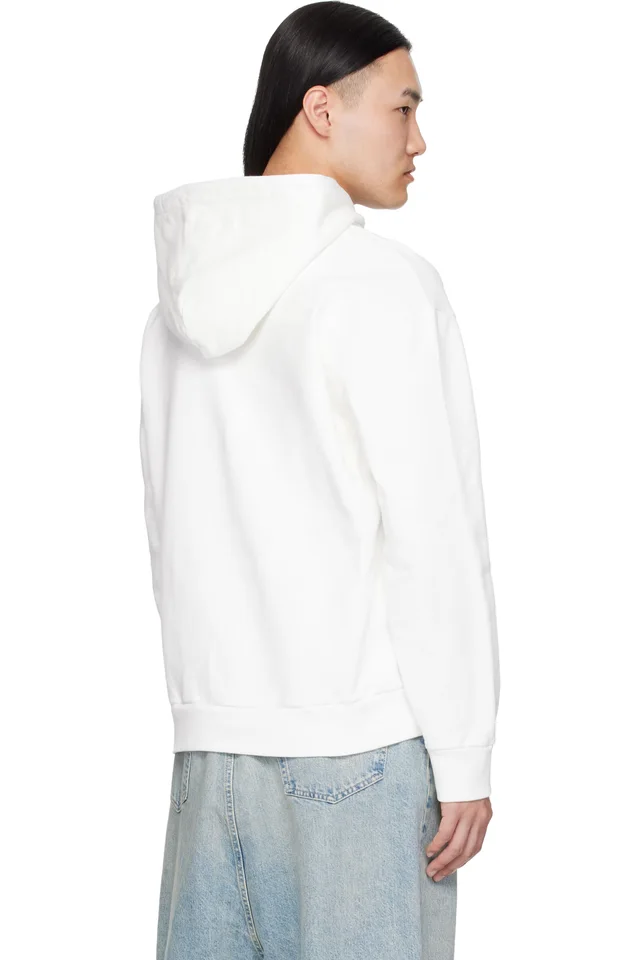 MM6 Maison Margiela White Logo Hoodie, photo 3 of 4 from SSENSE