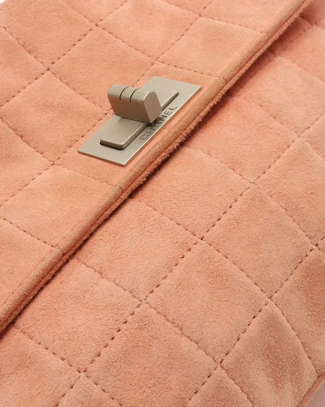 Chanel Suede Square Quilt Mademoiselle Flap Bag in Suede from A Retro Tale, photo 6 of 12