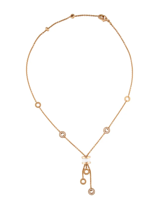 Bvlgari 18K Ceramic & Diamond B.zero1 Lavalier Necklace, 18" in multicolor Ceramic from The RealReal
