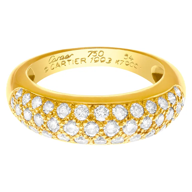 Cartier pave diamond ring in 18k gold. 1.00 carat in diamonds. Size 7 in Gold Yellow Gold from Gray And Sons