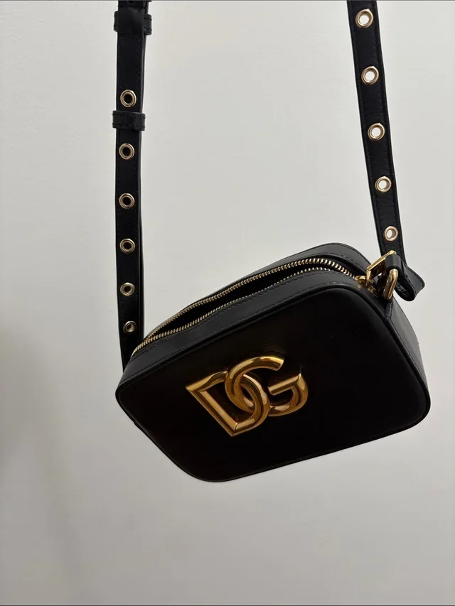 Dolce & Gabbana Black Leather Crossbody in black|gold Leather from Poshmark