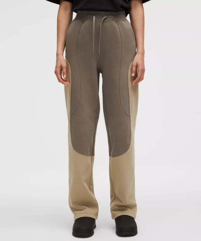 lululemon Cotton Fleece Mid-Rise Straight-Leg Pant *SLNSH Collection in Nomad/Sheer Oak, photo 2 of 7 from lululemon