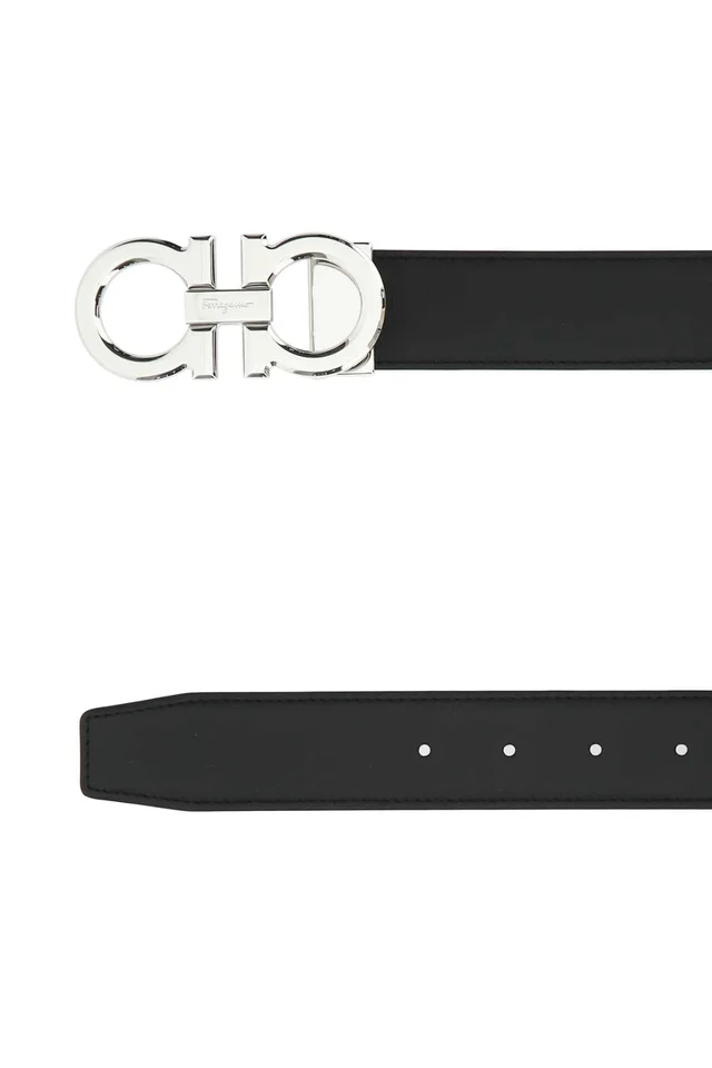 Ferragamo Double Adjus Belt — Black Calf in Black Calfskin from HEWI, photo 2 of 2