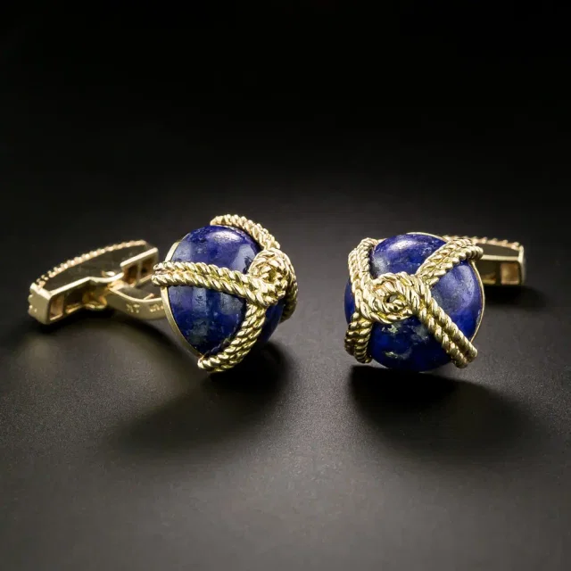 Tiffany & Co. Lapis 'X' Cuff Links from Lang Antiques