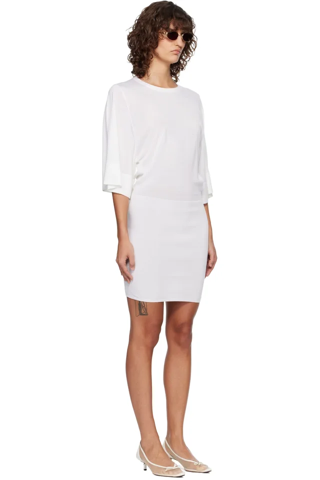 JACQUEMUS Off-White 'La Robe Maille Mananco' Minidress, photo 2 of 4 from SSENSE