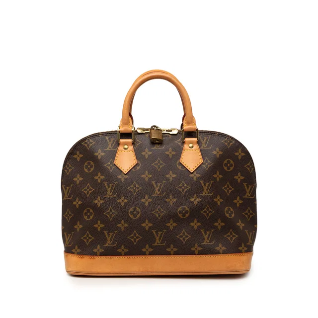 Brown Louis Vuitton Monogram Alma PM Handbag in Brown Coated canvas from Designer Revival