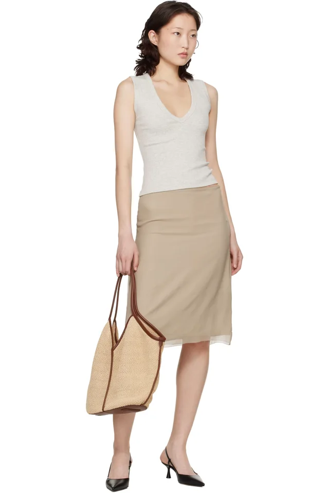 HEREU Beige Calella Soft Raffia Tote, photo 4 of 4 from SSENSE