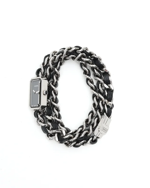 Chanel Première Chaîne 16mm Stainless Steel Black Dial Watch in Black from A Retro Tale, photo 7 of 9