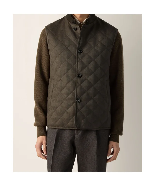 Zegna Dark Olive Green Trofeo 15milmil15 Wool Vest, photo 3 of 6 from SENSER