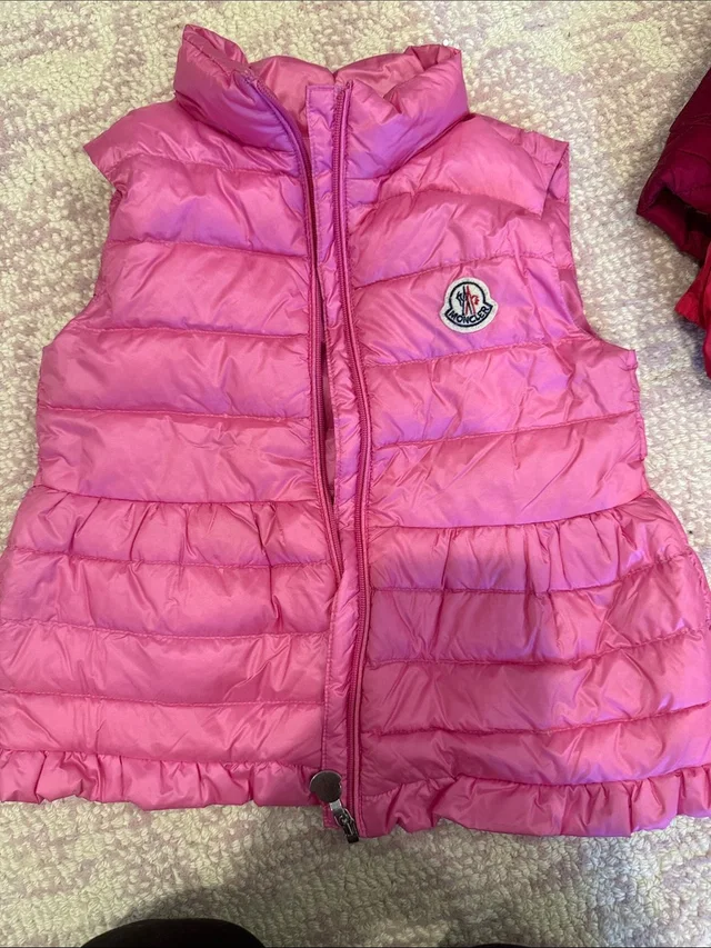 Moncler Bright Pink Quilted Ruffle-Hem Vest in pink from Poshmark