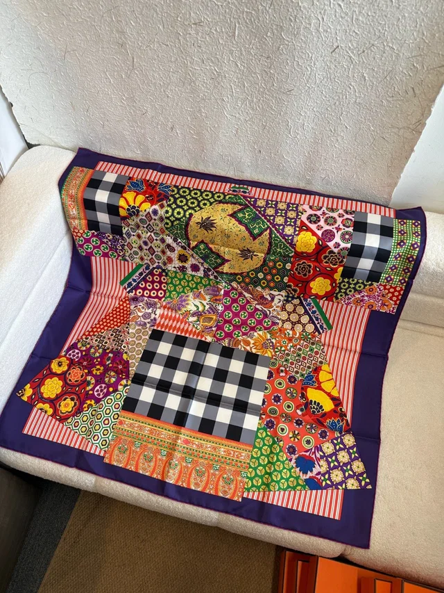 Hermès Carré 90 Scarf Patchwork Multicolour in Silk from Luxury Promise