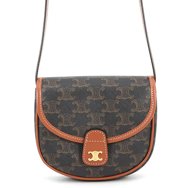 Celine Mini Buzzas Triomphe Shoulder Tan196702BZJ.04LU PVC Leather in Leather from GALLERY RARE