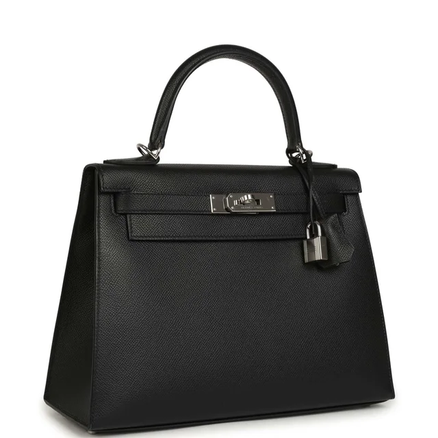 Hermès Kelly Sellier 28 Black Epsom Palladium Hardware in Black Epsom leather from Madison Avenue Couture, photo 2 of 9