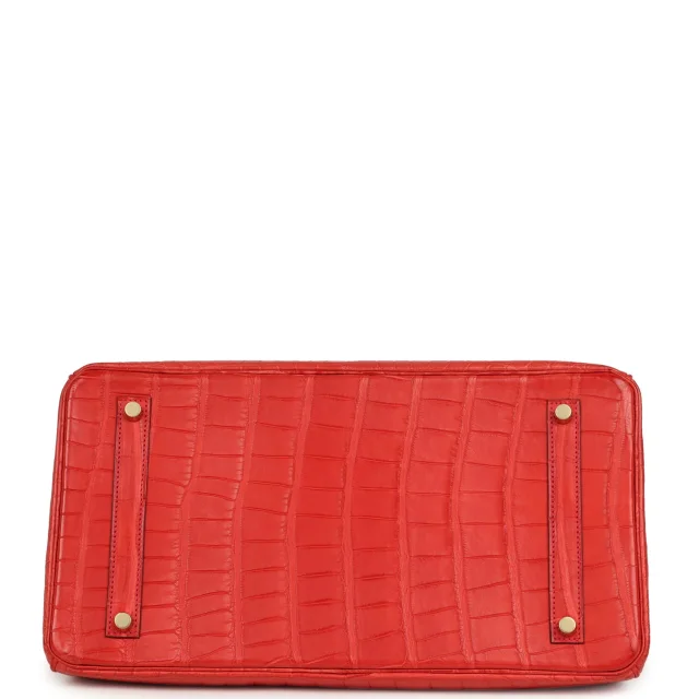 Hermès Birkin 35 Geranium Matte Alligator Gold Hardware in Crocodile from Madison Avenue Couture, photo 6 of 9